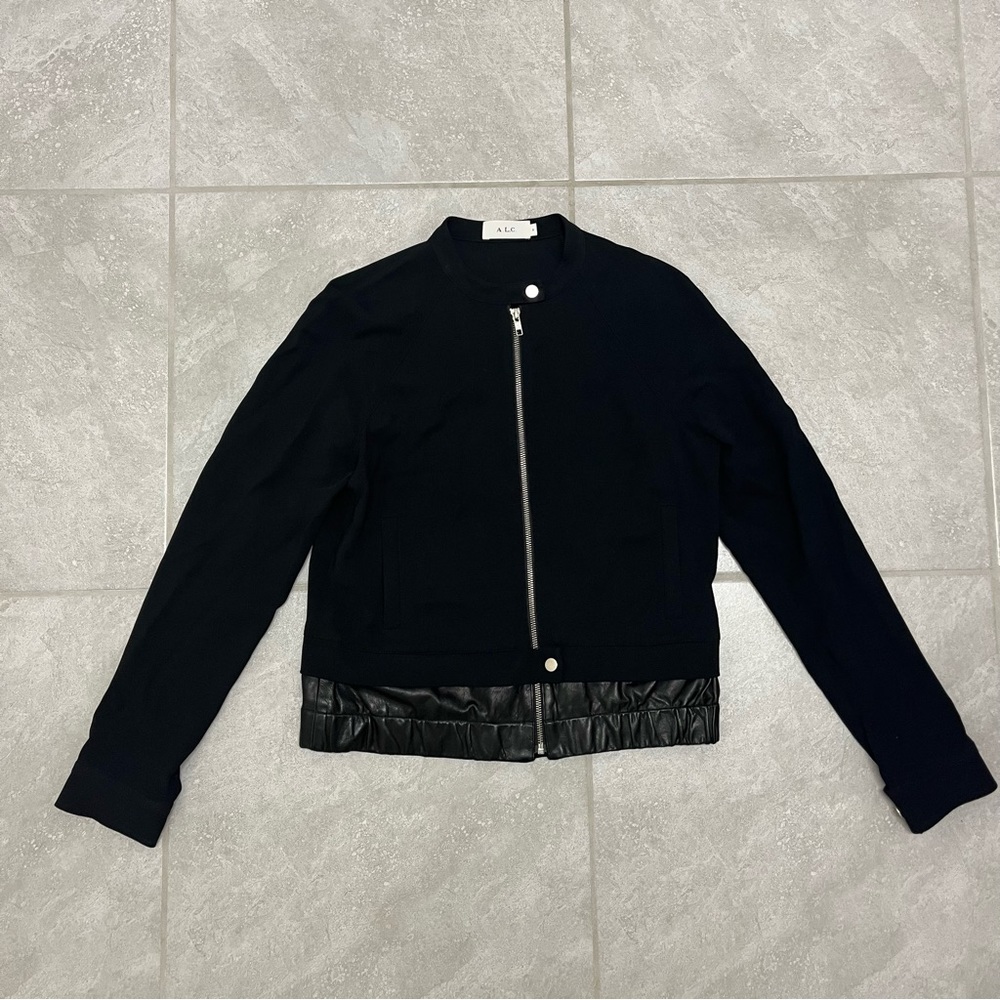 A.L.C. BIKER JACKET CONTRAST LAMB SKIN SIZE WOMENS 6